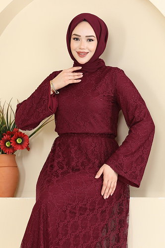 moda selvim طقم خمري 6293BSK463 - Thumbnail