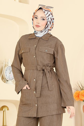 moda selvim طقم بيج 6296BSK463 - Thumbnail