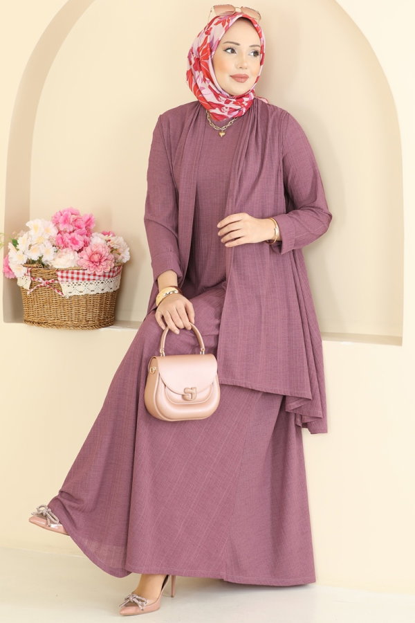 Modaselvim Hijab Combinations Combined 6370ZNNK1102 Dark Rose Dusky