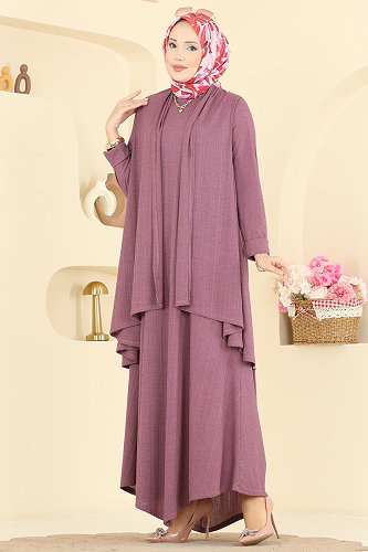 moda selvim طقم وردي غامق 6370ZNNK1102 - Thumbnail