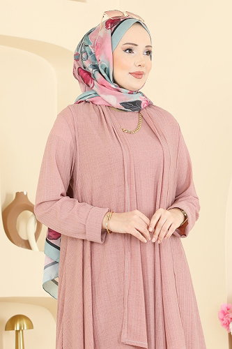 moda selvim طقم وردي فاتح 6370ZNNK1102 - Thumbnail