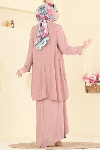 moda selvim طقم وردي فاتح 6370ZNNK1102 - Thumbnail