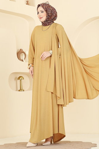 moda selvim طقم خردلي 6370ZNNK1102 - Thumbnail