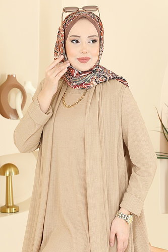 moda selvim طقم بيج 6370ZNNK1102 - Thumbnail