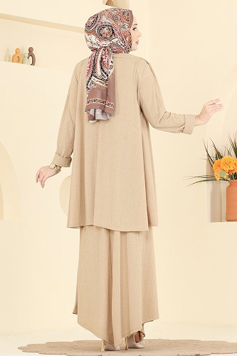 moda selvim طقم بيج 6370ZNNK1102 - Thumbnail