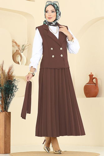 moda selvim طقم بني 6450MP806 - Thumbnail