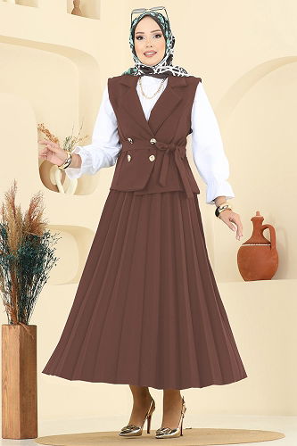 moda selvim طقم بني 6450MP806 - Thumbnail