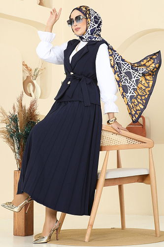 moda selvim طقم كحلي 6450MP806 - Thumbnail