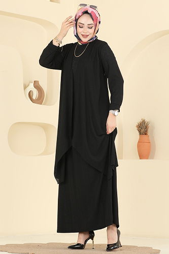 moda selvim طقم أسود 6527ZNN863 - Thumbnail