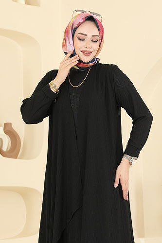 moda selvim طقم أسود 6527ZNN863 - Thumbnail