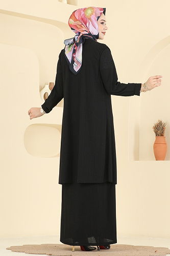 moda selvim طقم أسود 6527ZNN863 - Thumbnail