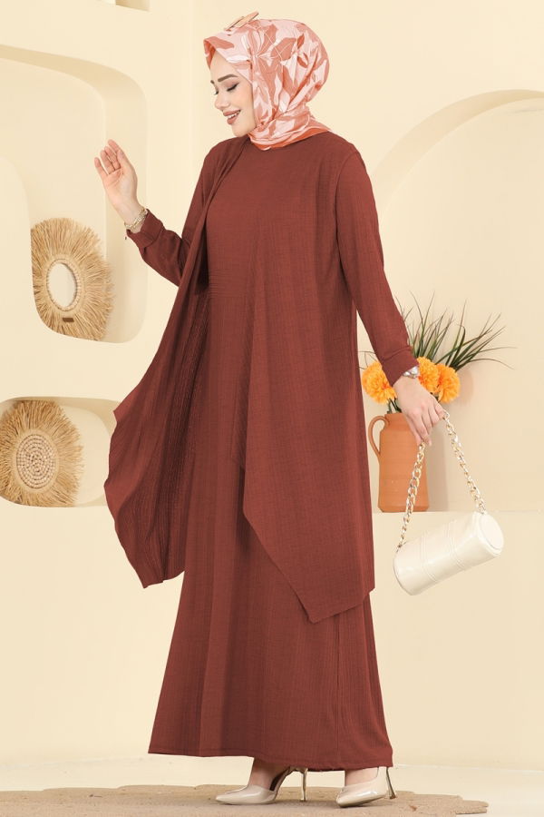Modaselvim Hijab Combinations Combined 6527ZNN863 Brown
