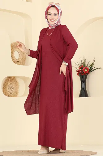 moda selvim Combined 6527ZNN863 Burgundy - Thumbnail