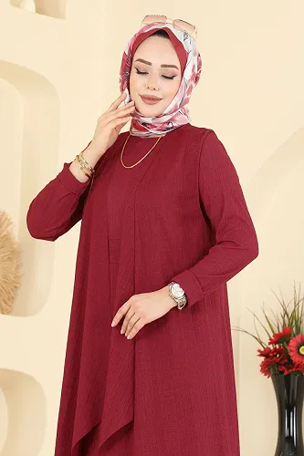 moda selvim Combined 6527ZNN863 Burgundy - Thumbnail