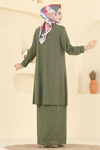 moda selvim طقم اخضر عفني 6527ZNN863 - Thumbnail