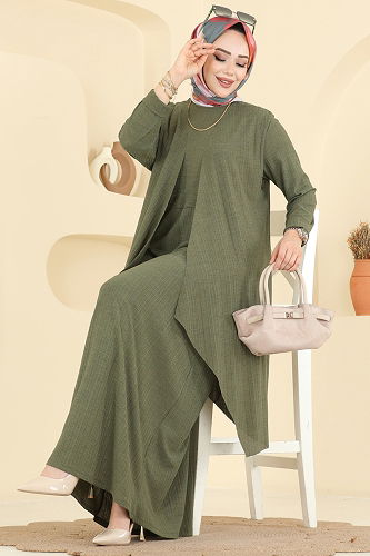 moda selvim طقم اخضر عفني 6527ZNN863 - Thumbnail