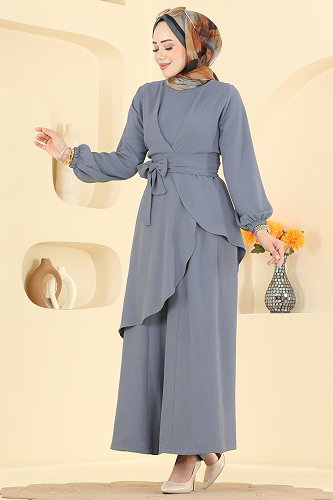 moda selvim طقم رمادي 6768MP806 - Thumbnail