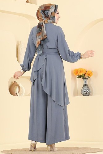 moda selvim طقم رمادي 6768MP806 - Thumbnail