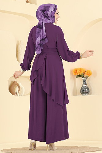 moda selvim طقم أرجواني 6768MP806 - Thumbnail