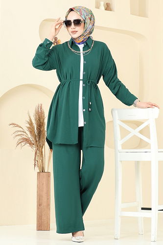 moda selvim طقم زيتي 6802MP806 - Thumbnail