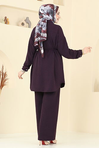 moda selvim طقم أرجواني 6802MP806 - Thumbnail