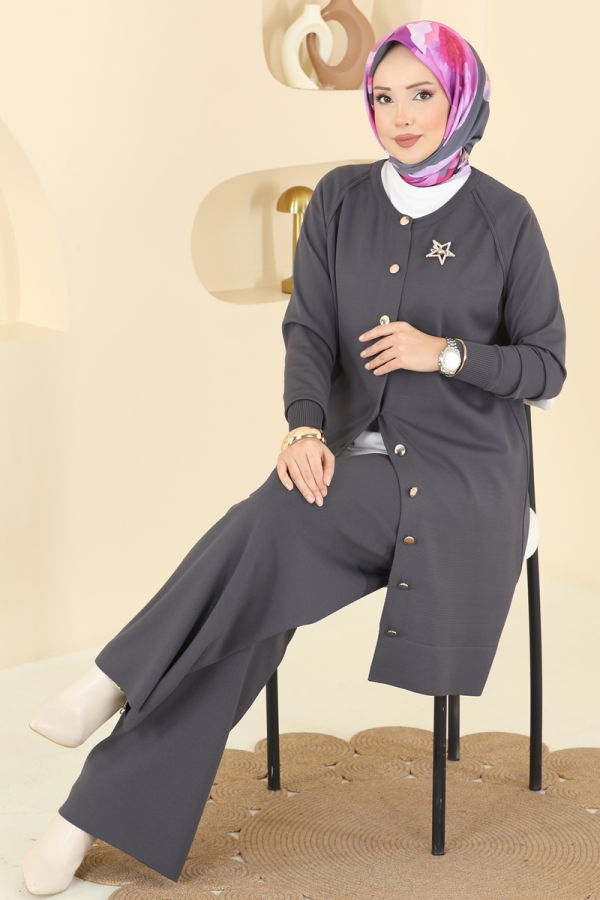 Modaselvim Hijab Combinations Combined 7030UZ662 Anthracite