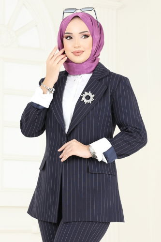 moda selvim طقم كحلي 7062ABK1075 - Thumbnail