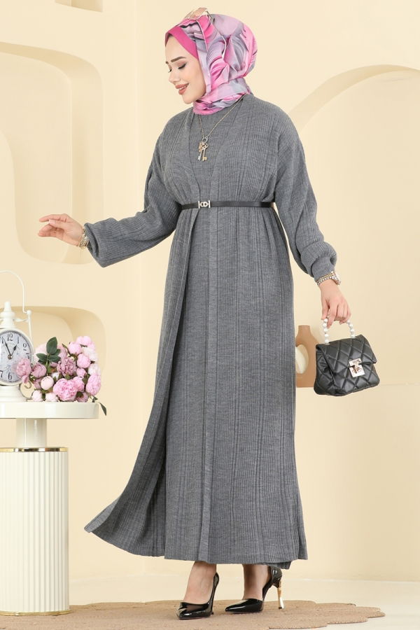 Modaselvim الاطقم طقم رمادي غامق 7080HBS856