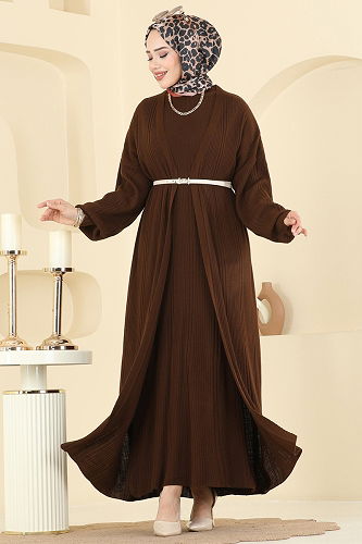 moda selvim طقم بني 7080HBS856 - Thumbnail