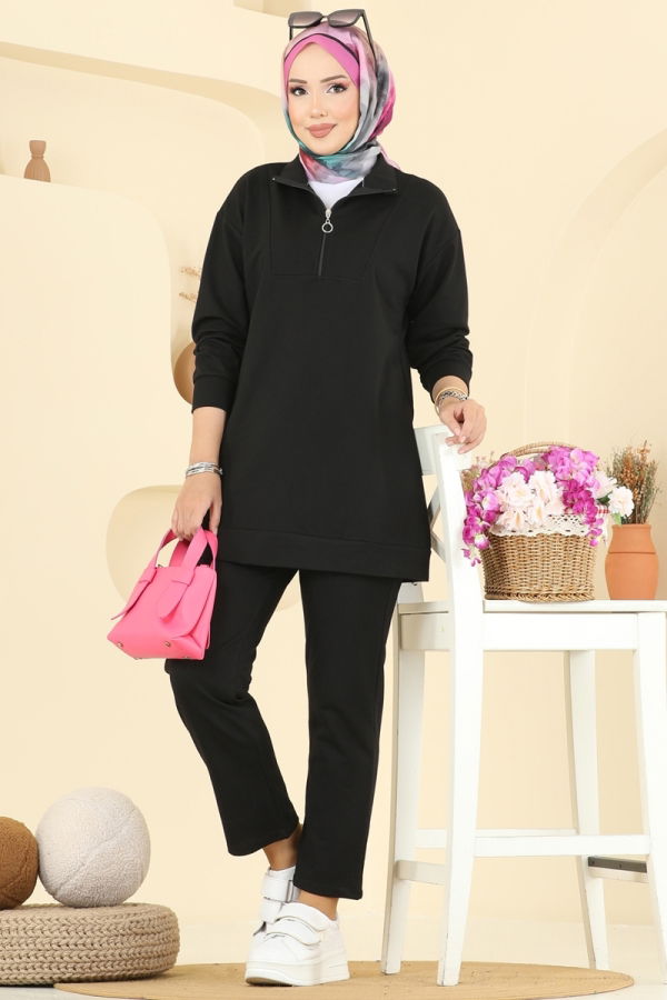 Modaselvim الاطقم طقم أسود 7080TEG847