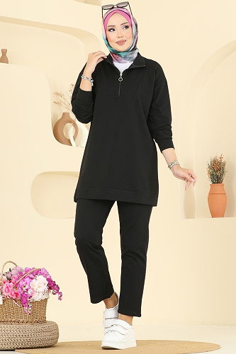 moda selvim طقم أسود 7080TEG847 - Thumbnail