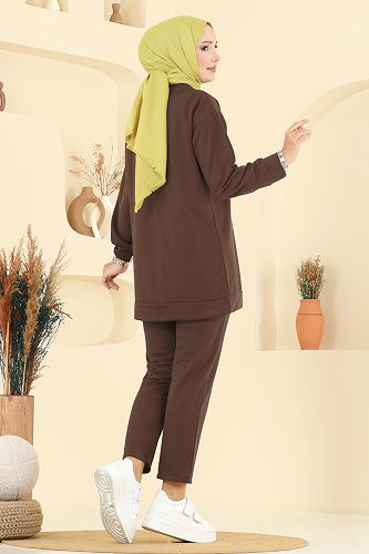 moda selvim طقم بني 7080TEG847 - Thumbnail