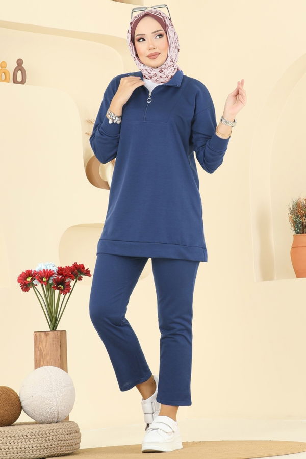 Modaselvim Hijab Combinations Combined 7080TEG847 Indigo