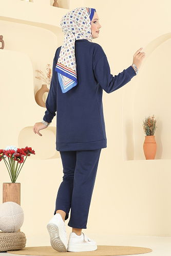 moda selvim طقم كحلي 7080TEG847 - Thumbnail