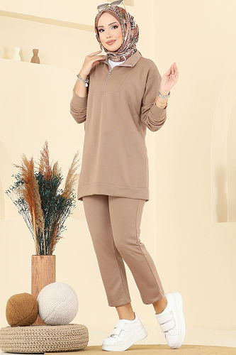 moda selvim طقم بيج 7080TEG847 - Thumbnail