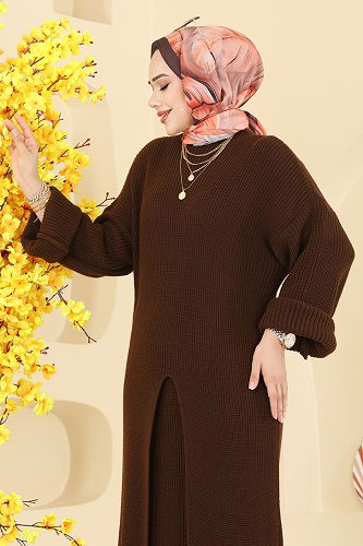 moda selvim طقم بني 7081HBS856 - Thumbnail