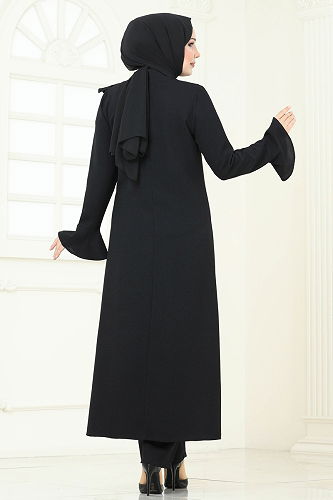 moda selvim طقم أسود 7090ABK1075 - Thumbnail