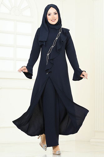 moda selvim طقم كحلي 7090ABK1075 - Thumbnail