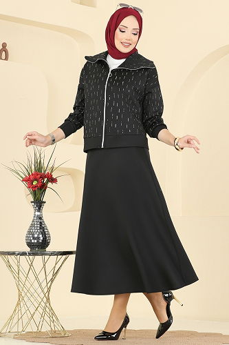 moda selvim Combined 7099TEG847 Black - Thumbnail