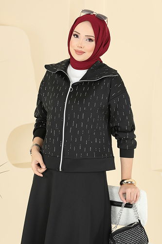 moda selvim طقم أسود 7099TEG847 - Thumbnail