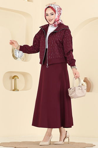 moda selvim Combined 7099TEG847 Burgundy - Thumbnail
