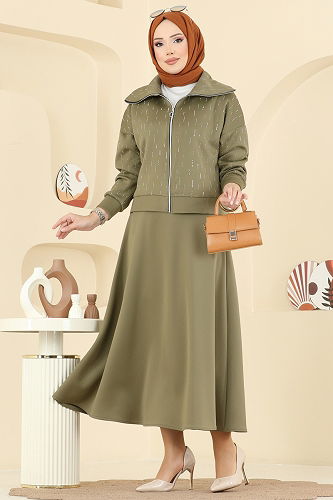 moda selvim Combined 7099TEG847 Khaki - Thumbnail