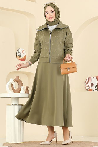 moda selvim Combined 7099TEG847 Oil Green - Thumbnail