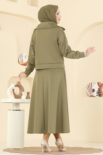 moda selvim طقم أخضر 7099TEG847 - Thumbnail