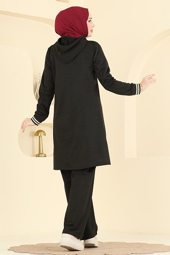 moda selvim طقم أسود 716PM271 - Thumbnail