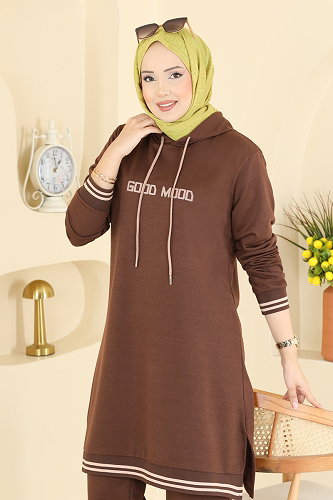 moda selvim طقم بني 716PM271 - Thumbnail