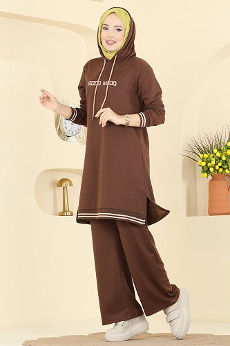 moda selvim طقم بني 716PM271 - Thumbnail