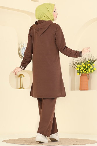 moda selvim طقم بني 716PM271 - Thumbnail