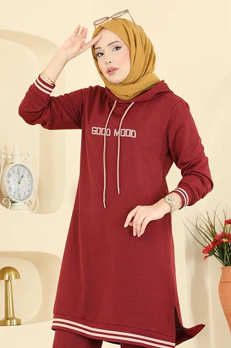 moda selvim Combined 716PM271 Burgundy - Thumbnail