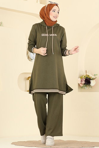 moda selvim طقم اخضر عفني 716PM271 - Thumbnail